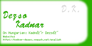 dezso kadnar business card